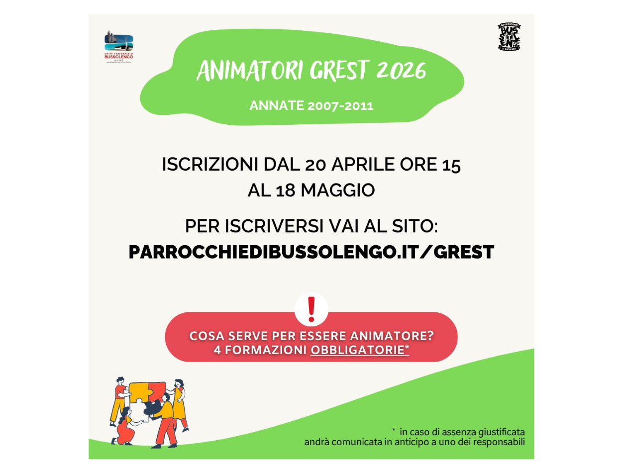 GREST 2026 | ANIMATORI